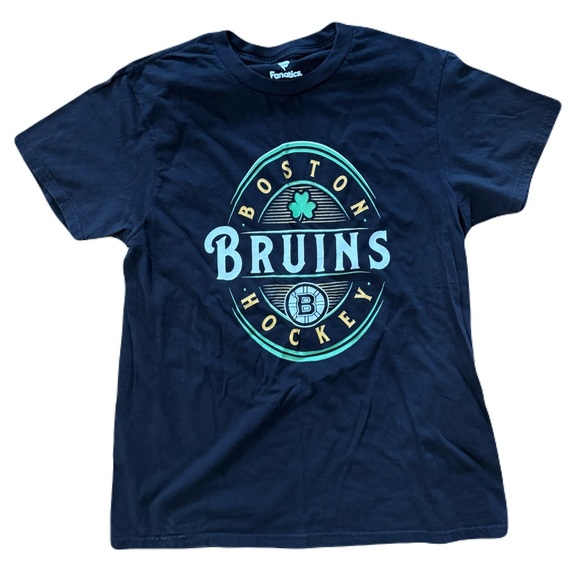 Boston Bruins Shamrock Fanatics Black Tee with Logo - Picture 1 of 3